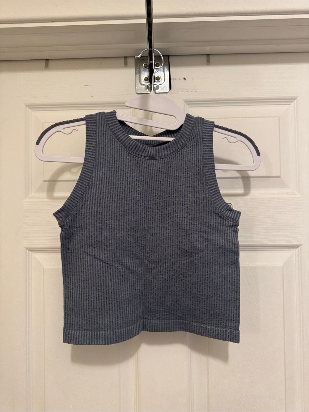 Aura Kids Ribbed Tank Top - Charcoal Gray